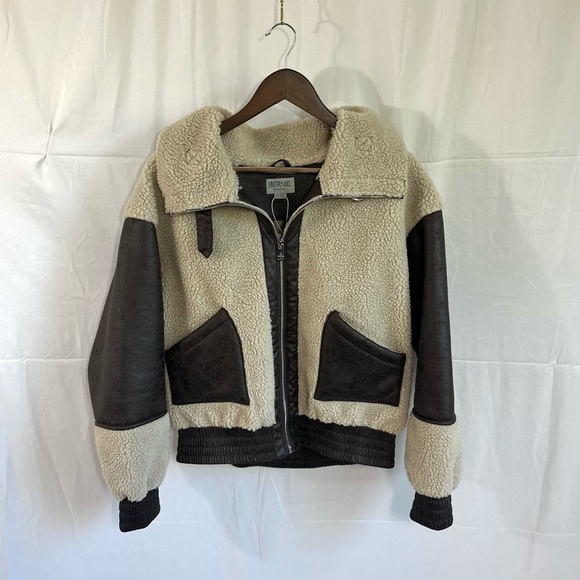 BERNIE Sherpa Aviator Bomber Jacket (M) - Picture 7 of 10